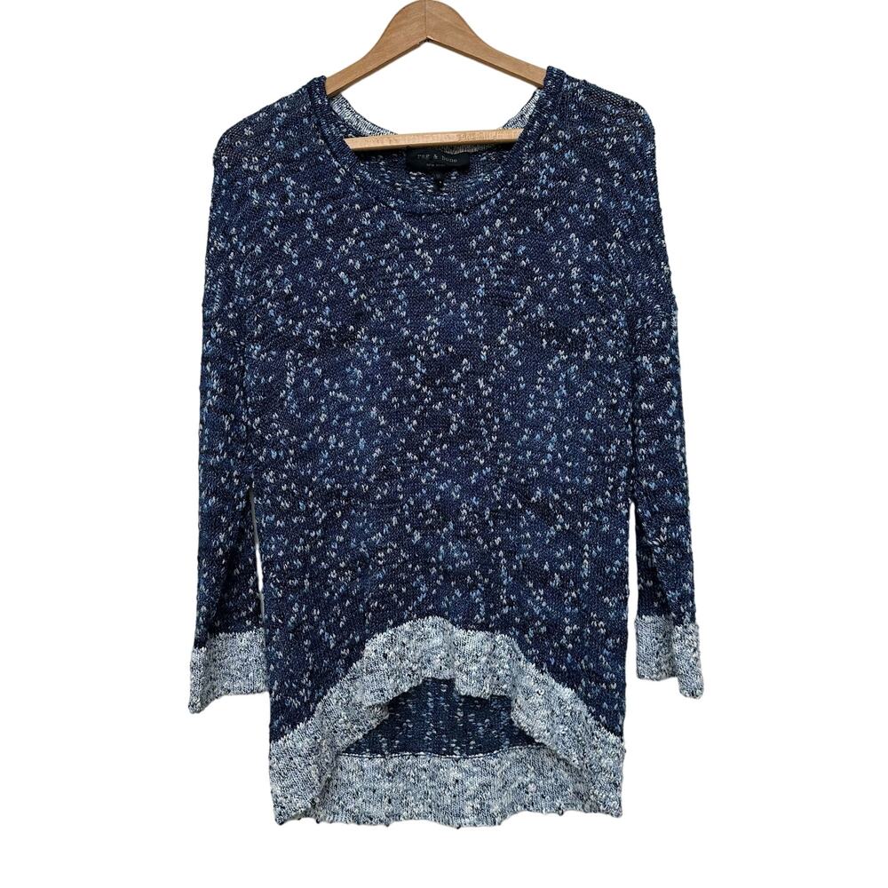 Rag & Bone Knit Sweater - Size M - Navy & White Blend